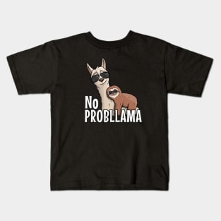 Sloth Riding Llama No ProbLLama Kids T-Shirt